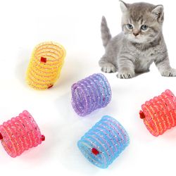 colorful spiral cat spring toy: interactive and fun kitten cat toys