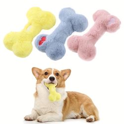 interactive dog & cat toy: plush bone shape pet toy supplies