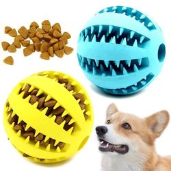 extra-tough natural rubber pet dog chew toy: interactive tooth cleaning treat ball (5cm)