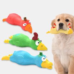 adorable latex chicken pet squeak toys: fun sound for dogs & cats!