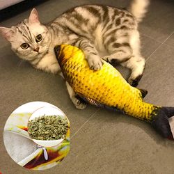 soft plush 3d simulation cat toy fish with catnip - anti-bite, interactive training supplies