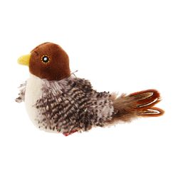 interactive pet toy: bird simulation sound stuffed sparrow, mouse, insect - plush doll for cats