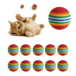 colorful cat toy balls: 10 interactive toys for play, chewing, and training