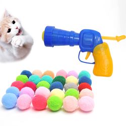 interactive pet plush ball launcher set: cat & dog training toys