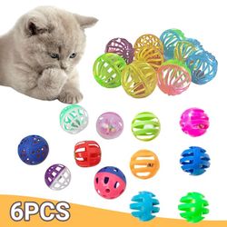 interactive cat training toys: 6pcs bell balls for playing, chew, rattle, scratch - pet supplies 1