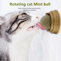 catnip wall stick-on ball toy: healthy treat promotes digestion & removes hairballs - cat grass snack for pets