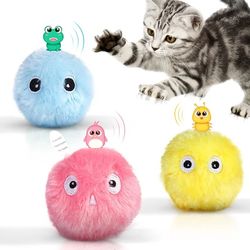 plush smart cat ball toy: electric catnip training for kittens | touch sounding & squeaky | pet supplies