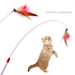 interactive wire feather cat toy stick: fun pet products for cats