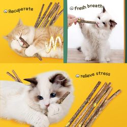 natural matatabi cat snacks: 5/15pcs for dental care & play | catnip sticks & toys - silvervine pet accessories