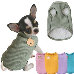 bear vest thickened with velvet: small pet fashion for dogs & cats - chihuahua, pug, york