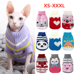 christmas cat dog sweater: warm winter clothes for small dogs - chihuahua, yorkies, puppies