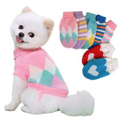 "cozy winter pet clothes: puppy cat sweater for small dogs & french bulldogs