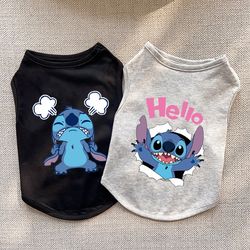 summer cotton disney stitch pet dogs vest: thin french bulldog puppy clothes for small to medium dogs - chihuahua costum