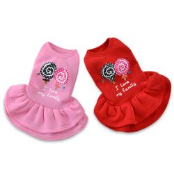 christmas princess costume: teddy dog skirt pet clothes for small dogs