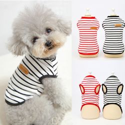 stylish sleeveless striped vest for small dogs & cats | spring-summer pet apparel for pomeranians, chihuahuas | cute pul