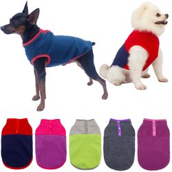 winter autumn warm fleece vest for small to medium dogs: soft, thicken, lightweight sweater with cute cat design