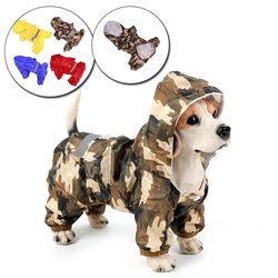 reflective hooded waterproof dog raincoat - outdoor pet apparel for rainy days