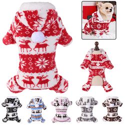 cozy winter pet jumpsuit: warm plush christmas clothes for small to medium dogs & cats - perfect for yorkies, chihuahuas