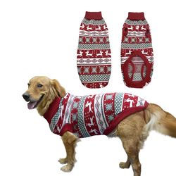 stylish and warm christmas reindeer sweater for medium to large dogs