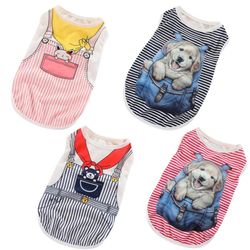 summer pet apparel: cute cat costume t-shirt for small dogs & kittens - spring & summer vest