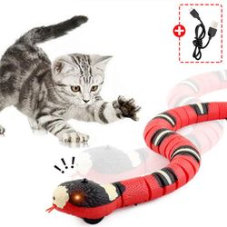 usb rechargeable smart sensing cat toy: interactive electronic snake teaser for indoor play with kittens