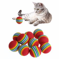 interactive eva rainbow cat toys: fun play & training balls for cats and dogs