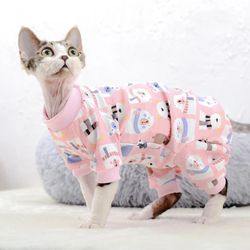 cute cotton sphynx cat jumpsuit: warm hoodies & costumes for sphinx & devon cats