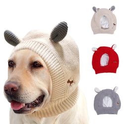 knitted pet ear muffs: anxiety relief & warmth for medium-large dogs