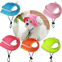 adjustable mesh bow tie dog sunhat | pet baseball cap for small dogs