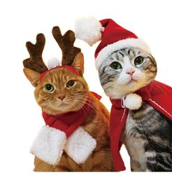 christmas pet hat: cute antlers & saliva towel, cat headgear, birthday dress-up, plush rabbit ears