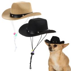 adjustable funny dog cowboy hat - party pet accessories