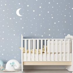 star moon combo wall sticker: kids' room decor diy decals