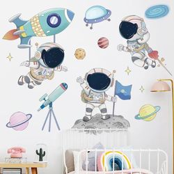 space astronaut wall stickers: kids room nursery decor