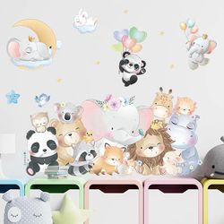 cute animals wall sticker: kids baby room decoration