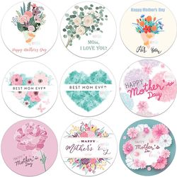 diy mother's day decor: heart floral stickers & labels - self-adhesive flowers for happy mother's day