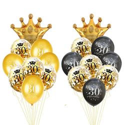 gold black 30th, 40th, 50th, 60th birthday balloon decorations & party supplies