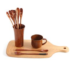 coffee spoon: long handle wooden stir stick for tea, milk, and honey