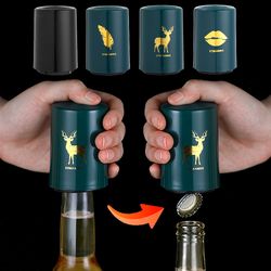 portable stainless steel beer bottle opener: nymph creative magnetic automatic corkscrew for kitchen and bar