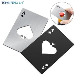 creative pocket beer bottle opener & poker tool - stainless steel multifunction credit card opener