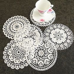 hollow lace coaster: embroidered flower placemat for dining, wedding & home decoration