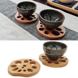 irregular wooden lotus root slice table mat: creative heat insulation pad for cups - linsbaywu