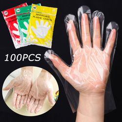 food grade disposable gloves: transparent plastic for catering - restaurant supplies