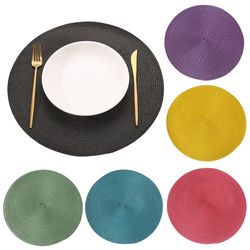 round dining table placemats: heat-resistant coasters, stain-resistant cotton mats