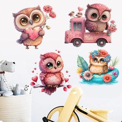 colorful animal wall sticker set for bathroom and living room decor