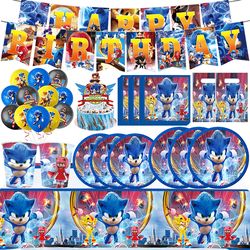 sonic party supplies: boys' birthday tableware set, decorations, gift bags & more