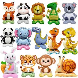 4d standing jungle safari animals foil balloons for kids birthday party decorations