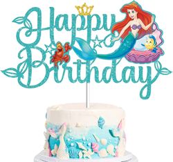 disney ariel the little mermaid cake topper & party supplies | festive table decoration & gifts