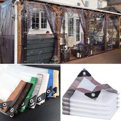 0.1mm transparent tarpaulin for outdoor gazebo, pergola, window | windproof & waterproof garden awning canvas