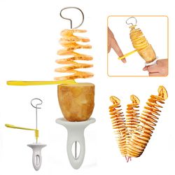 creative kitchen gadget: potato spiral cutter for whirlwind potato tower making