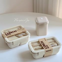 wheat straw lunch box: healthy, bpa-free bento boxes for kids - microwave dinnerware & food storage container